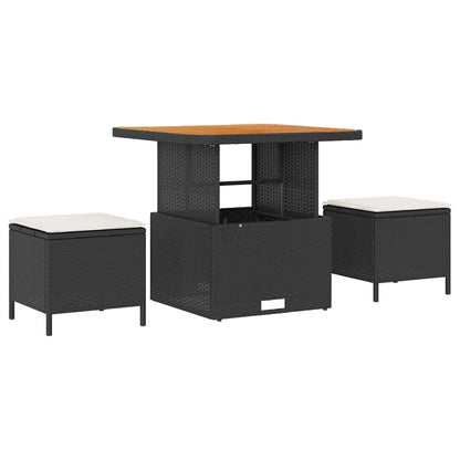 Garten-Sofa-Set 9 pcs Schwarz Poly-Rattan