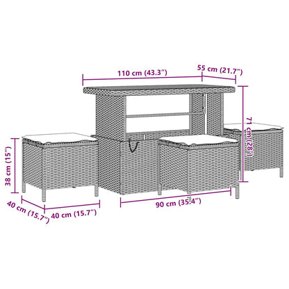 Garten-Sofa-Set 10 pcs Beige Poly-Rattan