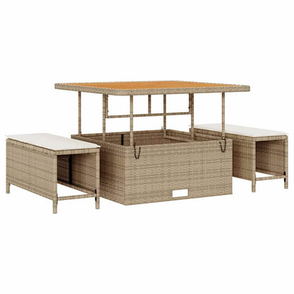 Garten-Sofa-Set mit Kissen 8 pcs Beige Poly Rattan