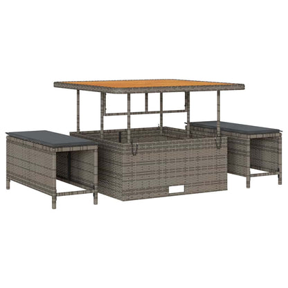 Garten-Sofa-Set mit Kissen 8 pcs Grau Poly Rattan