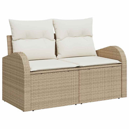 Garten-Sofa-Set mit Kissen 8 pcs Beige Poly Rattan