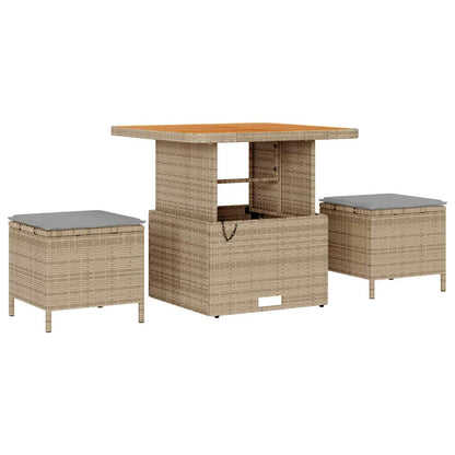 Garten-Sofa-Set mit Kissen 8 pcs Beige Poly Rattan