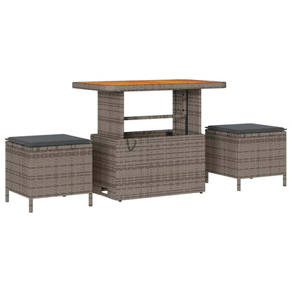 Garten-Sofa-Set mit Kissen 8 pcs Grau Poly Rattan