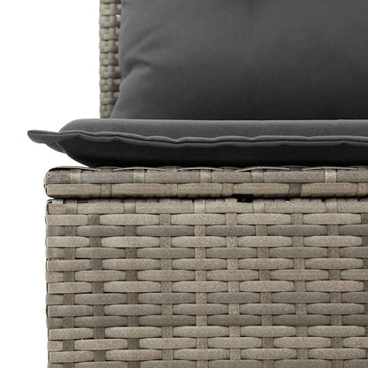Garten-Sofa-Set mit Kissen 12 pcs Grau Poly Rattan