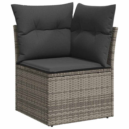 Garten-Sofa-Set mit Kissen 12 pcs Grau Poly Rattan