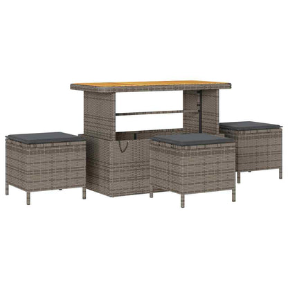 Garten-Sofa-Set mit Kissen 13 pcs Grau Poly Rattan