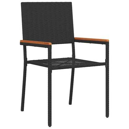Garten Essgruppe 11 pcs Schwarz Poly Rattan