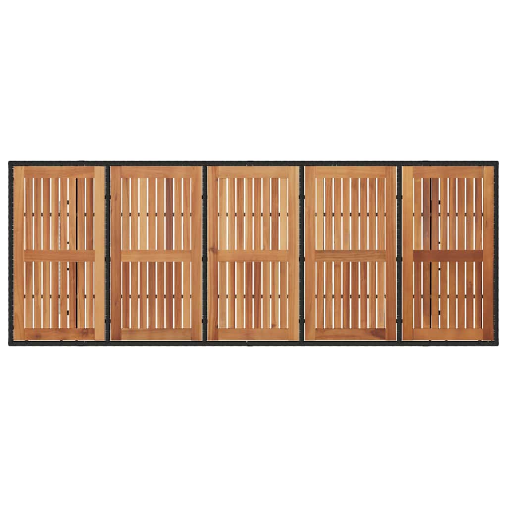 Garten Essgruppe 11 pcs Schwarz Poly Rattan