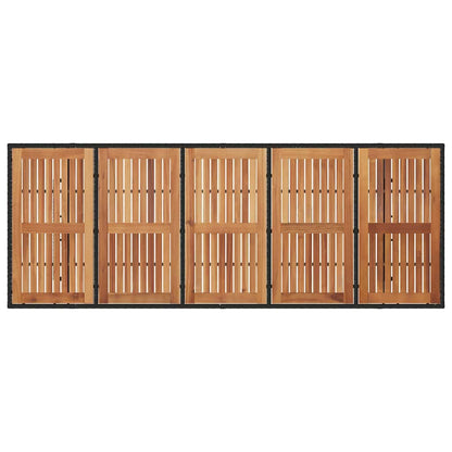 Garten Essgruppe 11 pcs Schwarz Poly Rattan