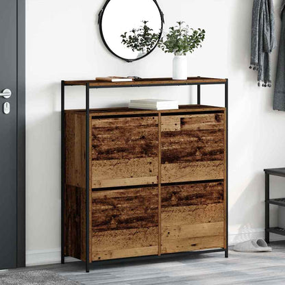 Schuhschrank mit Tür Altholz 100 x 34 x 112 cm Holzwerkstoff