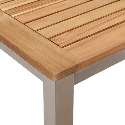 Garten Essgruppe 5 pcs Braun Massives Akazienholz & Edelstahl