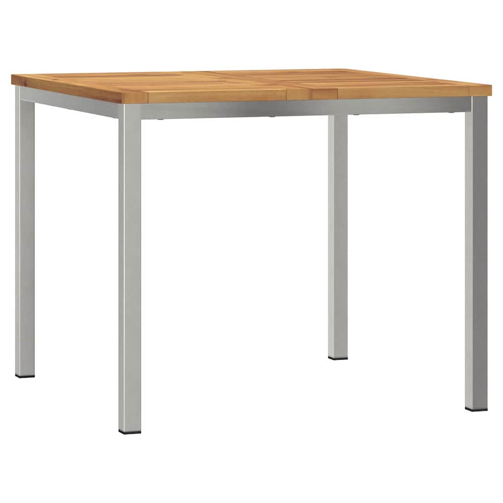 Garten Essgruppe 5 pcs Braun Massives Akazienholz & Edelstahl