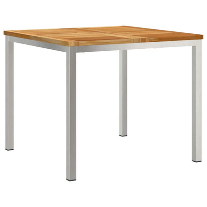 Garten Essgruppe 5 pcs Braun Massives Teakholz & Edelstahl
