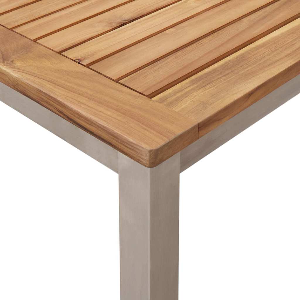 Garten Essgruppe 5 pcs Braun Massives Teakholz & Edelstahl