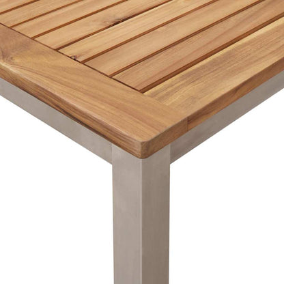 Garten Essgruppe 5 pcs Braun Massives Teakholz & Edelstahl