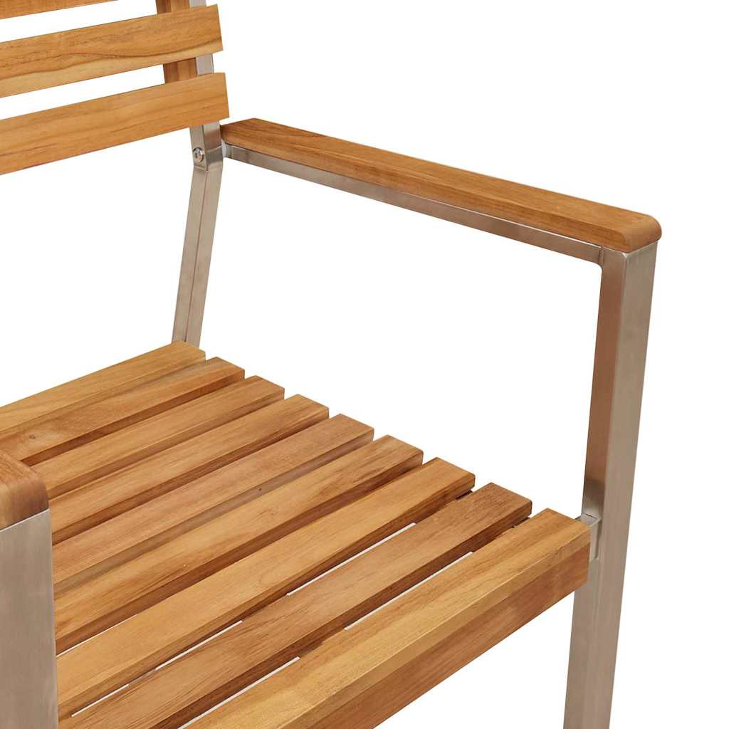 Garten Essgruppe 5 pcs Braun Massives Teakholz & Edelstahl