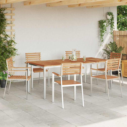 Garten Essgruppe 7 pcs Braun Massives Teakholz & Edelstahl