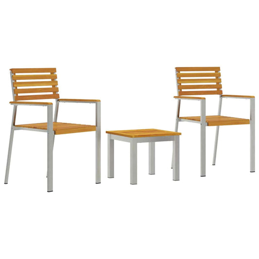 Garten Essgruppe 3 pcs Braun Massivholz Akazie