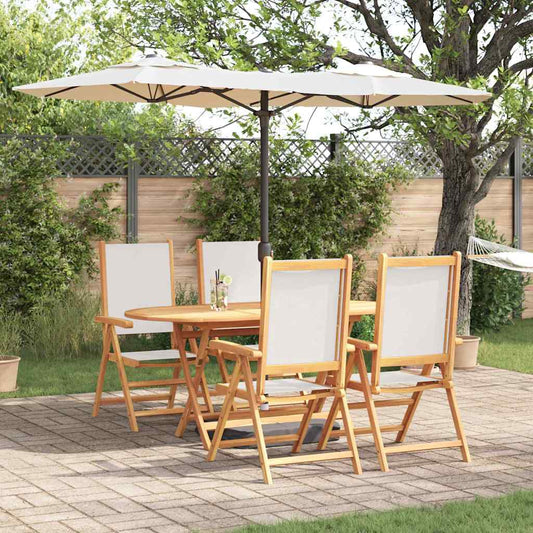 Garten Essgruppe 5 pcs Cremeweiß Akazie Massivholz