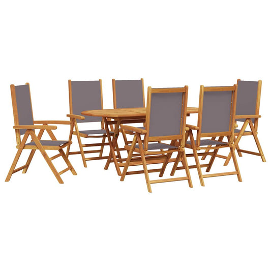 Garten Essgruppe 7 pcs Anthrazit Akazie Massivholz