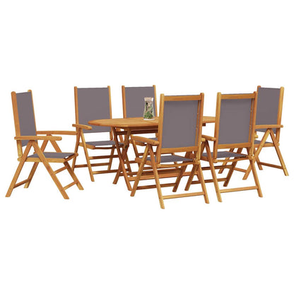 Garten Essgruppe 7 pcs Anthrazit Akazie Massivholz