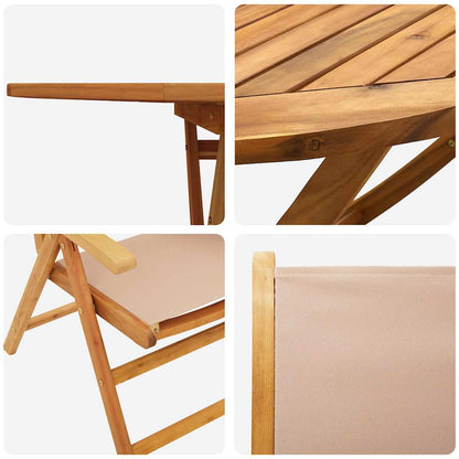Garten Essgruppe 7 pcs Taupe Akazie Massivholz