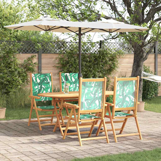 Garten Essgruppe 5 pcs Blattmuster Akazie Massivholz