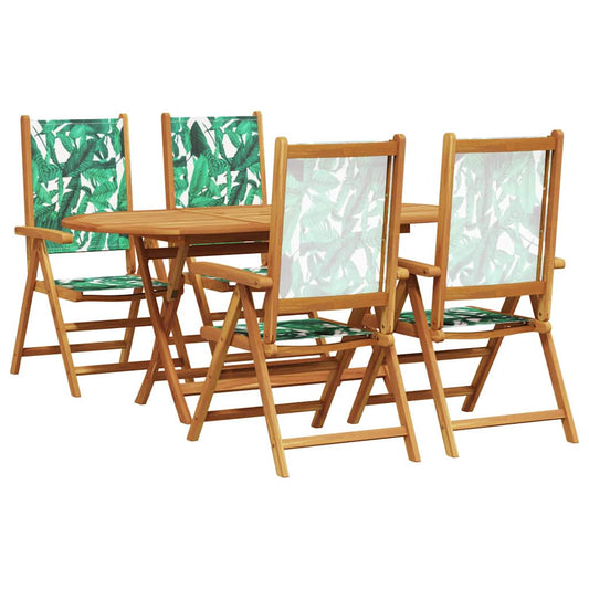 Garten Essgruppe 5 pcs Blattmuster Akazie Massivholz