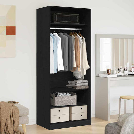 Kleiderschrank Schwarz Eiche 80 x 50 x 200 cm Holzwerkstoff