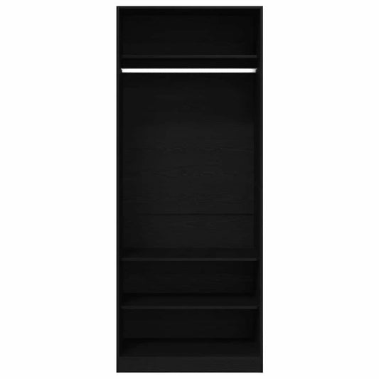 Kleiderschrank Schwarz Eiche 80 x 50 x 200 cm Holzwerkstoff