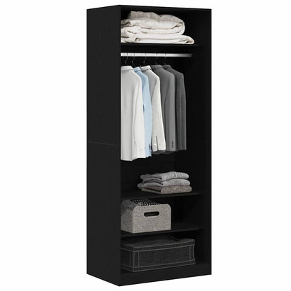 Kleiderschrank Schwarz Eiche 80 x 50 x 200 cm Holzwerkstoff