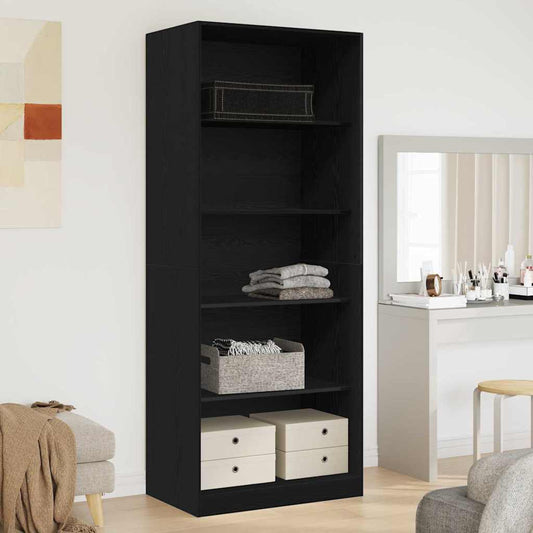 Kleiderschrank Schwarz Eiche 80 x 50 x 200 cm Holzwerkstoff