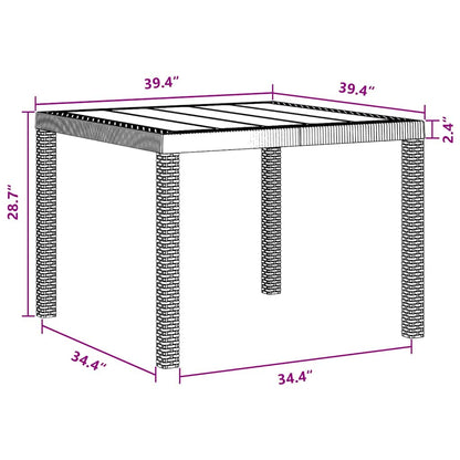 Garten Essgruppe 5 pcs Anthrazit Polt Rattan