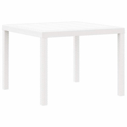 Garten Essgruppe 5 pcs Weiß Polt Rattan