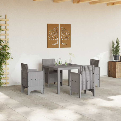 Garten Essgruppe 5 pcs Hellgrau Polt Rattan