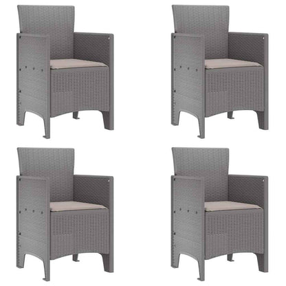 Garten Essgruppe 5 pcs Hellgrau Polt Rattan