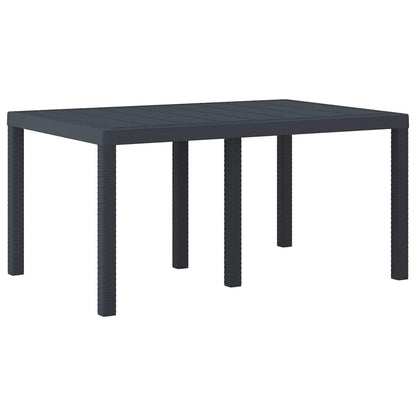 Garten Essgruppe 7 pcs Anthrazit Polt Rattan