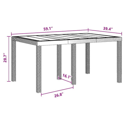 Garten Essgruppe 7 pcs Anthrazit Polt Rattan