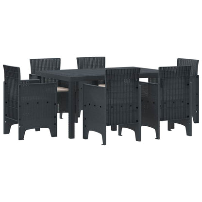 Garten Essgruppe 7 pcs Anthrazit Polt Rattan