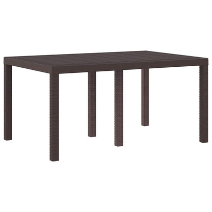 Garten Essgruppe 7 pcs Braun Polt Rattan
