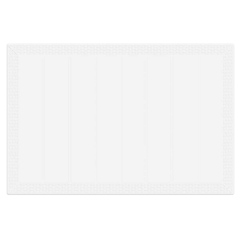 Garten Essgruppe 7 pcs Weiß Polt Rattan