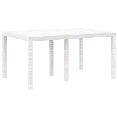 Garten Essgruppe 7 pcs Weiß Polt Rattan