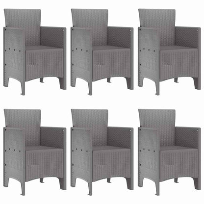 Garten Essgruppe 7 pcs Hellgrau Polt Rattan