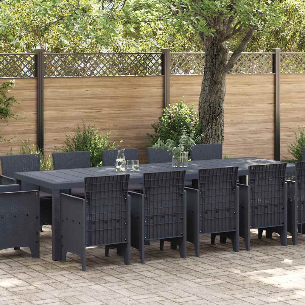 Garten Essgruppe mit Kissen 13 pcs Anthrazit Plastik