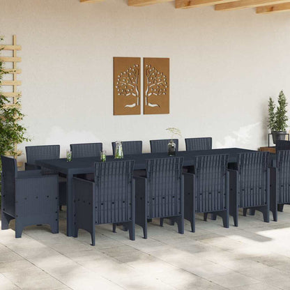 Garten Essgruppe mit Kissen 13 pcs Anthrazit Plastik