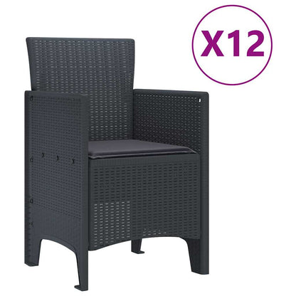 Garten Essgruppe mit Kissen 13 pcs Anthrazit Plastik