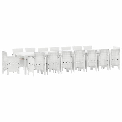 Garten Essgruppe 17 pcs Weiß Polt Rattan