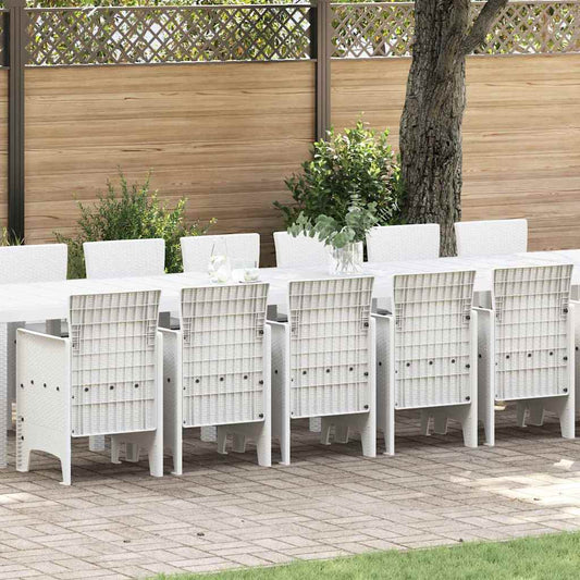 Garten Essgruppe 17 pcs Weiß Polt Rattan