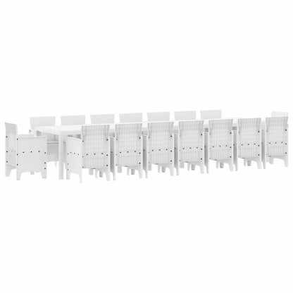Garten Essgruppe 17 pcs Weiß Polt Rattan