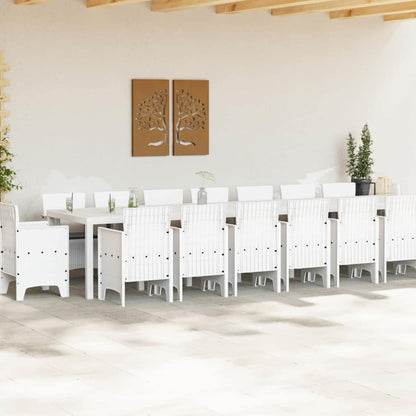 Garten Essgruppe 17 pcs Weiß Polt Rattan
